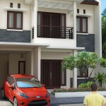 Gambar 3D Tampak Depan Rumah Modern Minimalis 2 Lantai di Bekasi3
